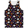 Happy Halloween Ghost Pattern Print Men's Tank Top
