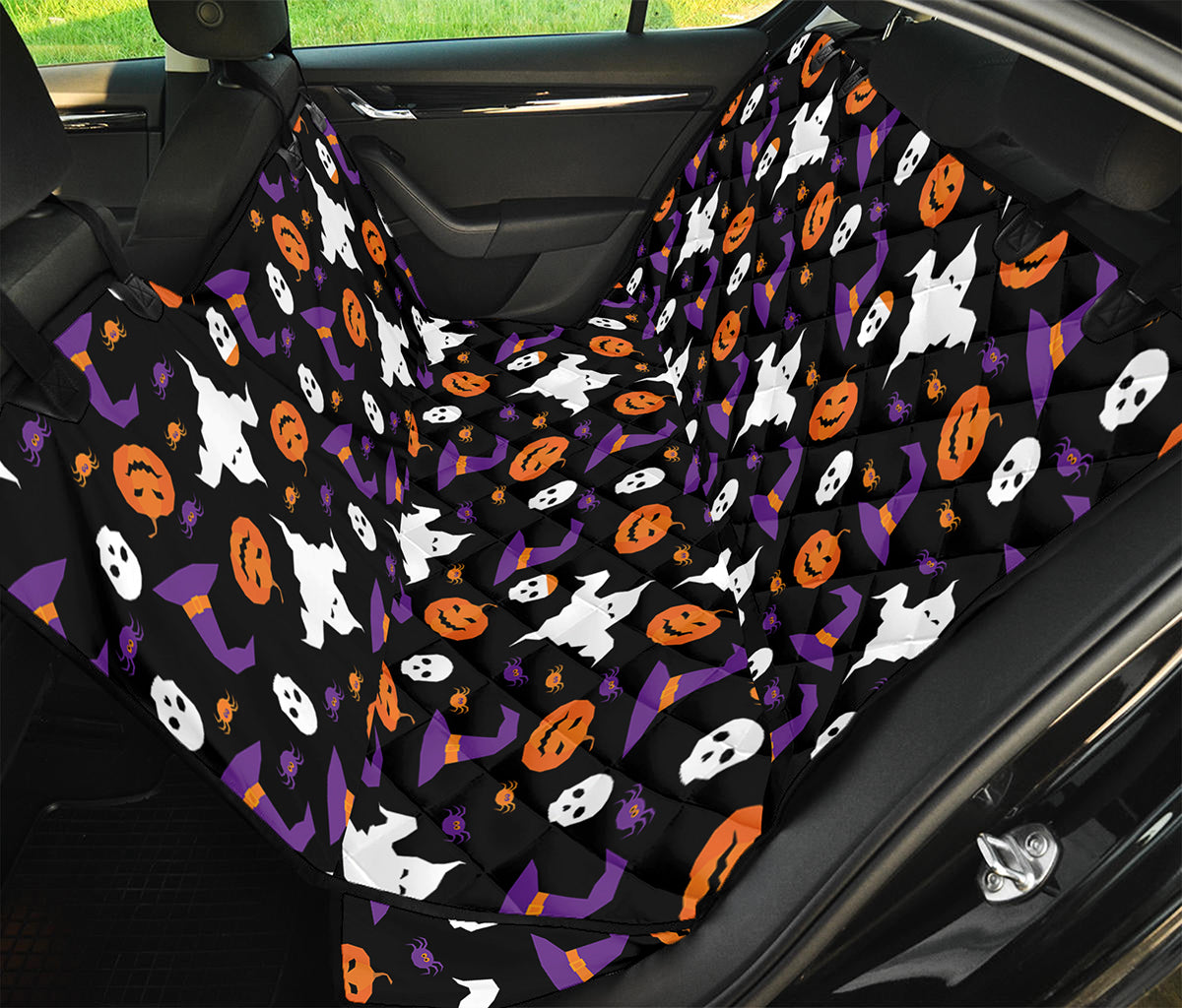 Happy Halloween Ghost Pattern Print Pet Car Back Seat Cover