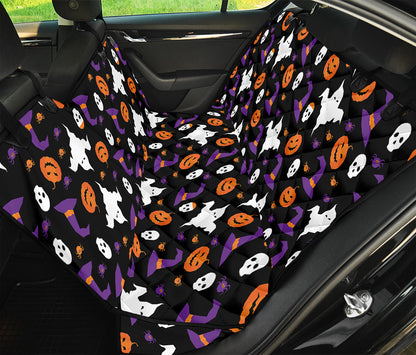 Happy Halloween Ghost Pattern Print Pet Car Back Seat Cover