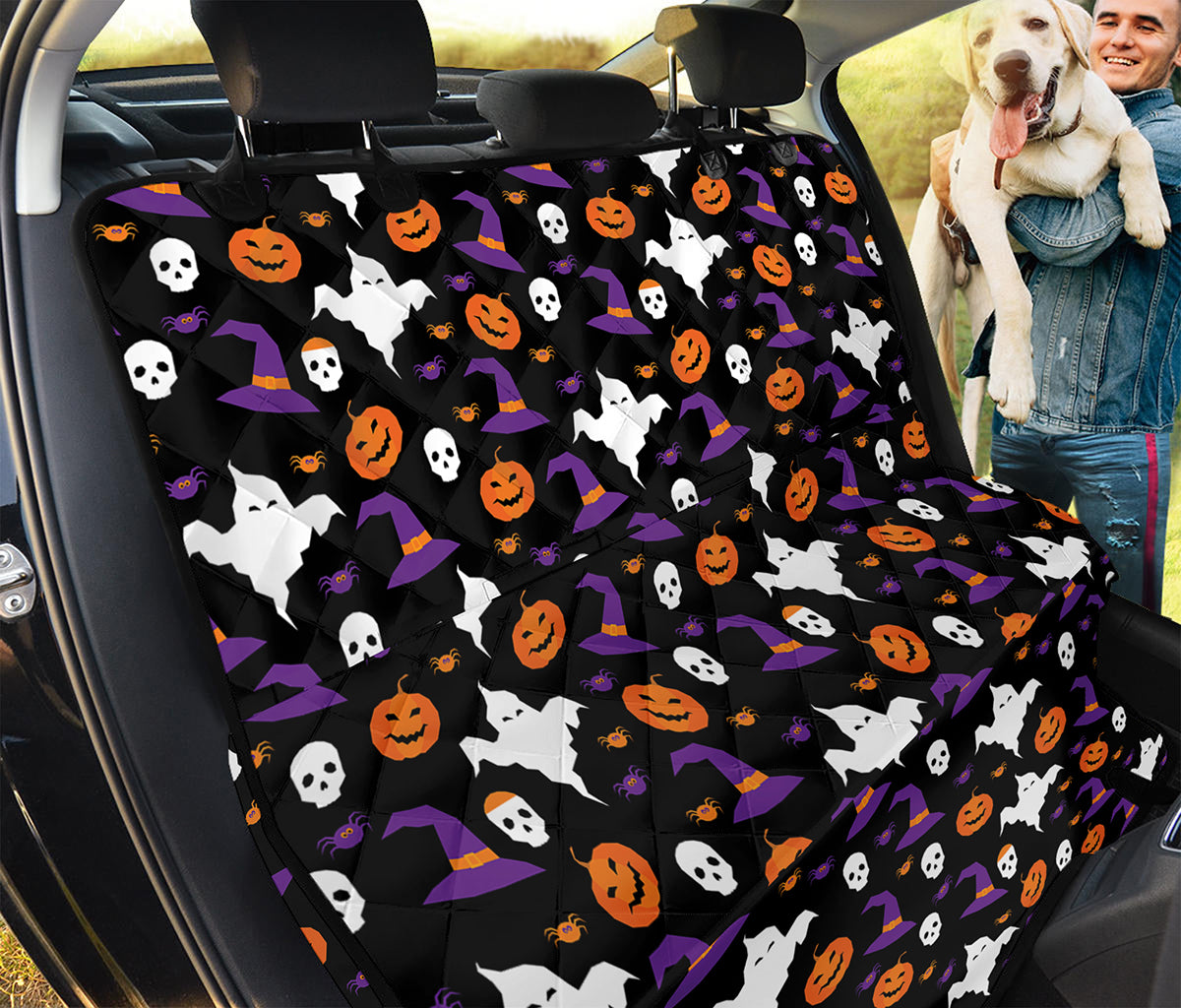 Happy Halloween Ghost Pattern Print Pet Car Back Seat Cover