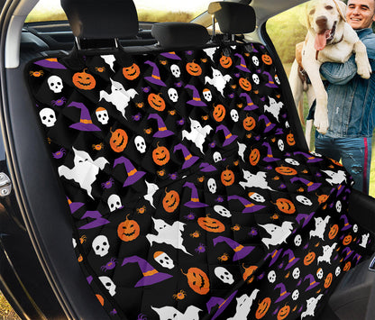 Happy Halloween Ghost Pattern Print Pet Car Back Seat Cover