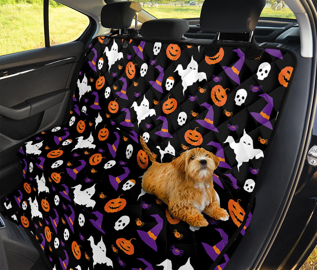 Happy Halloween Ghost Pattern Print Pet Car Back Seat Cover