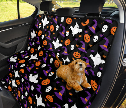 Happy Halloween Ghost Pattern Print Pet Car Back Seat Cover