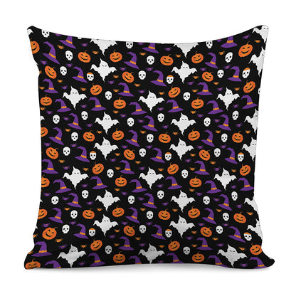 Happy Halloween Ghost Pattern Print Pillow Cover