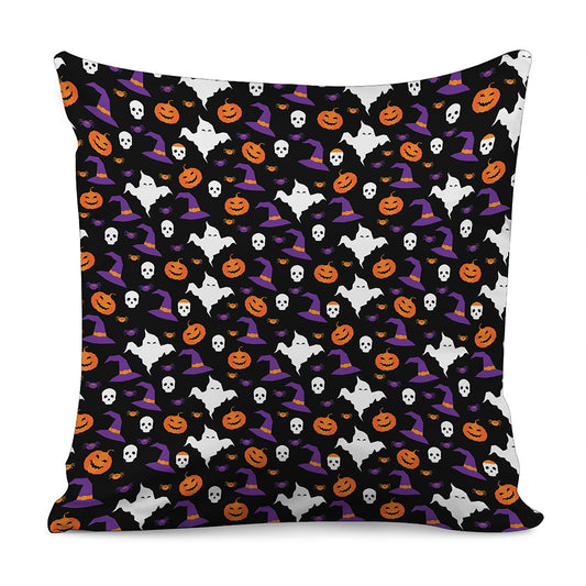 Happy Halloween Ghost Pattern Print Pillow Cover