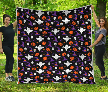 Happy Halloween Ghost Pattern Print Quilt