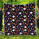 Happy Halloween Ghost Pattern Print Quilt