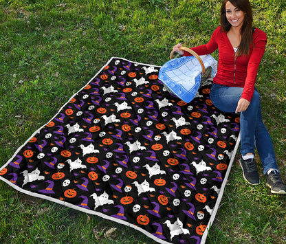 Happy Halloween Ghost Pattern Print Quilt
