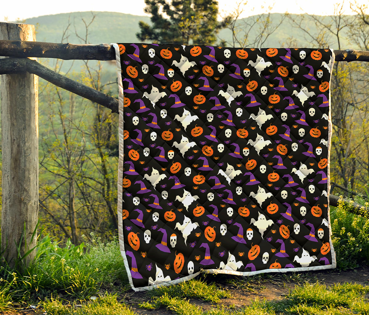Happy Halloween Ghost Pattern Print Quilt