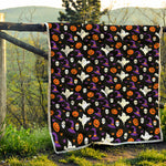 Happy Halloween Ghost Pattern Print Quilt