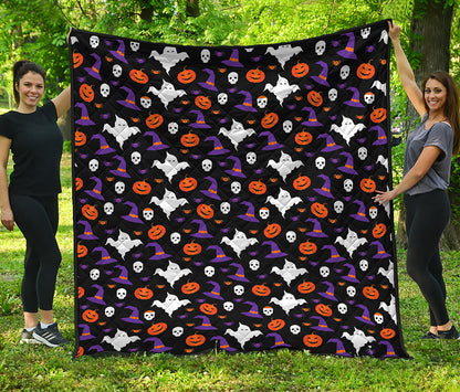 Happy Halloween Ghost Pattern Print Quilt