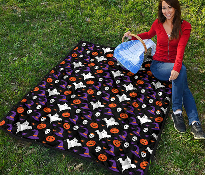 Happy Halloween Ghost Pattern Print Quilt