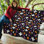 Happy Halloween Ghost Pattern Print Quilt