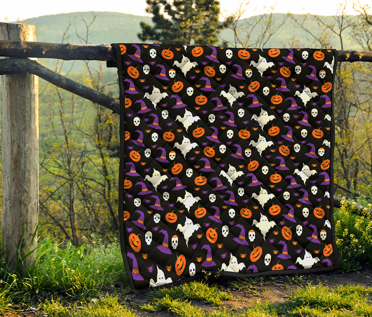 Happy Halloween Ghost Pattern Print Quilt