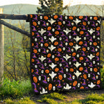 Happy Halloween Ghost Pattern Print Quilt