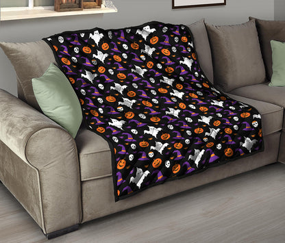 Happy Halloween Ghost Pattern Print Quilt