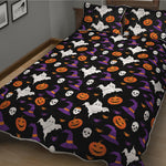 Happy Halloween Ghost Pattern Print Quilt Bed Set