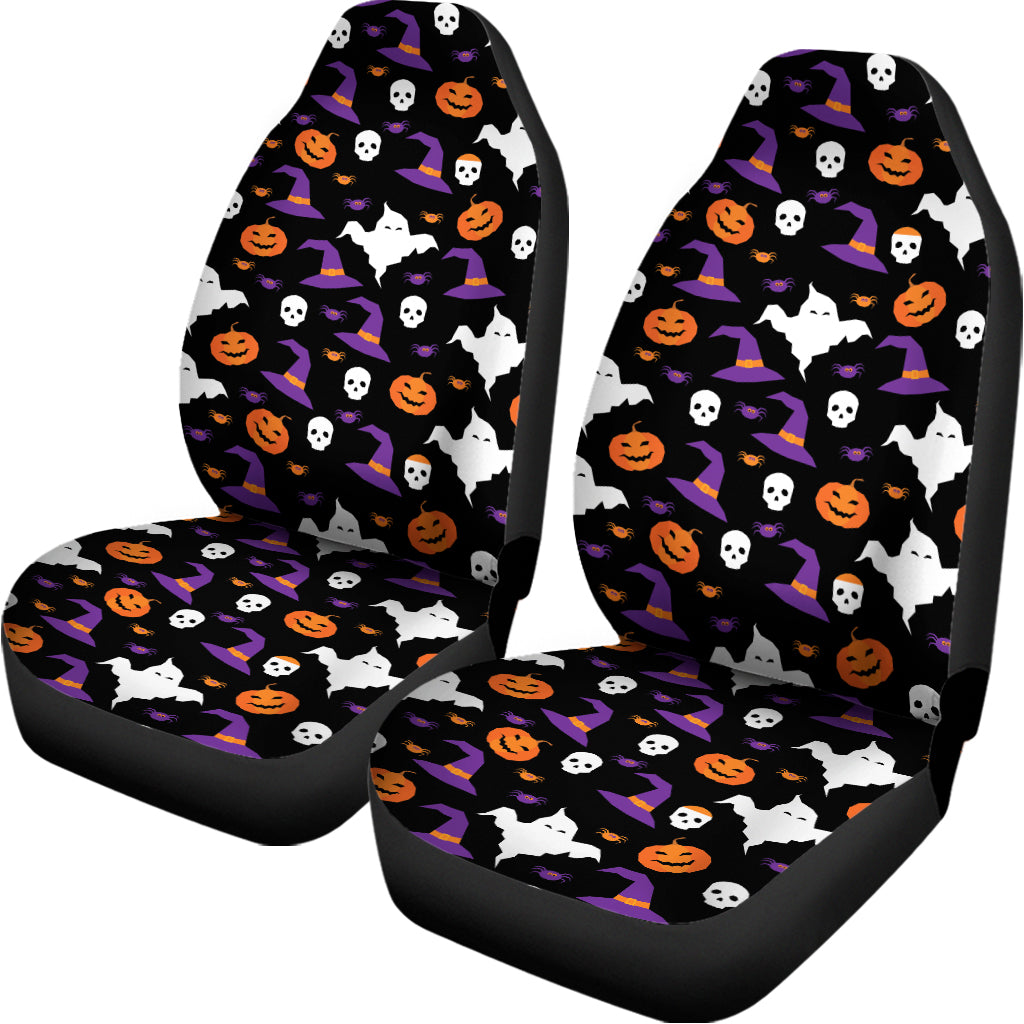 Happy Halloween Ghost Pattern Print Universal Fit Car Seat Covers