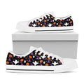 Happy Halloween Ghost Pattern Print White Low Top Sneakers
