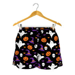 Happy Halloween Ghost Pattern Print Women's Shorts