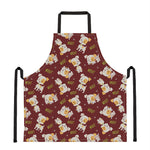 Happy Jack Russell Terrier Pattern Print Apron
