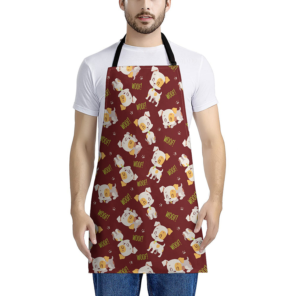 Happy Jack Russell Terrier Pattern Print Apron
