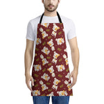 Happy Jack Russell Terrier Pattern Print Apron