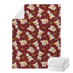 Happy Jack Russell Terrier Pattern Print Blanket