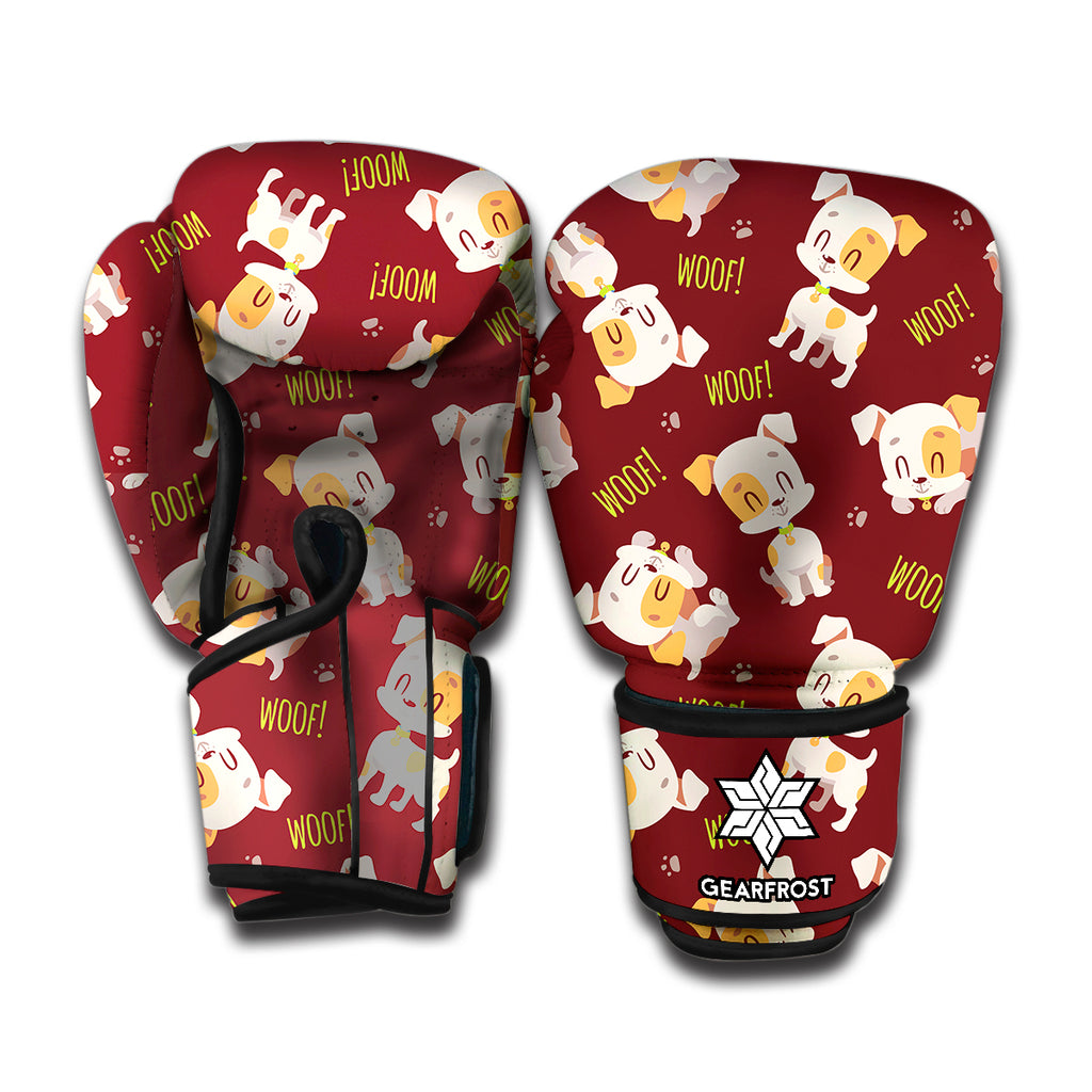 Happy Jack Russell Terrier Pattern Print Boxing Gloves