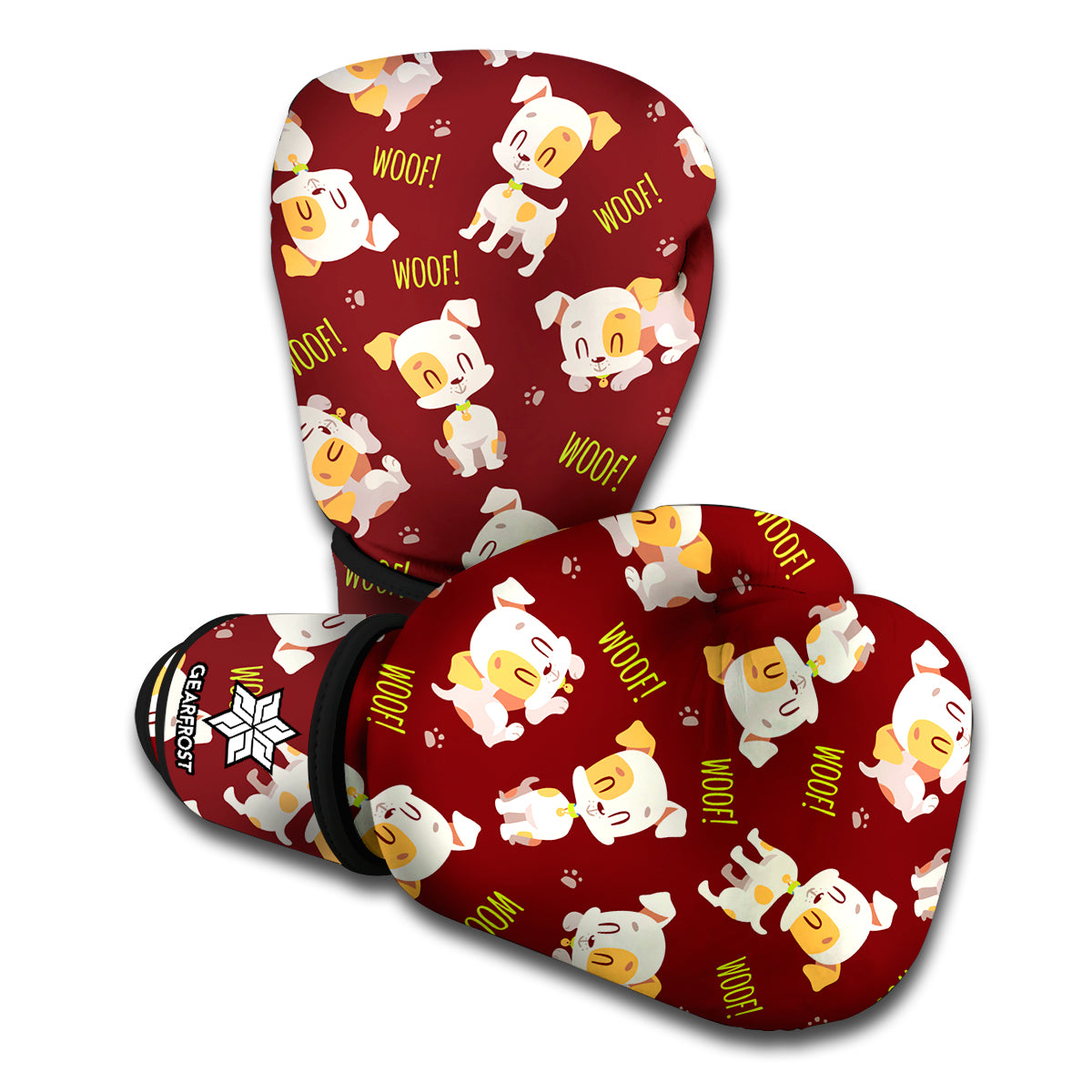 Happy Jack Russell Terrier Pattern Print Boxing Gloves