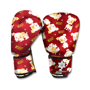 Happy Jack Russell Terrier Pattern Print Boxing Gloves