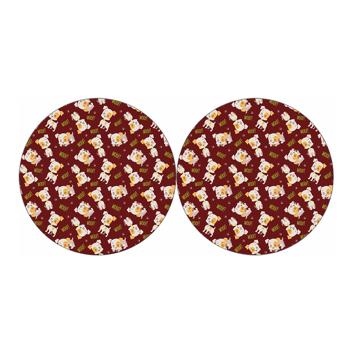 Happy Jack Russell Terrier Pattern Print Car Coasters