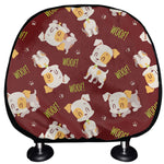 Happy Jack Russell Terrier Pattern Print Car Headrest Covers