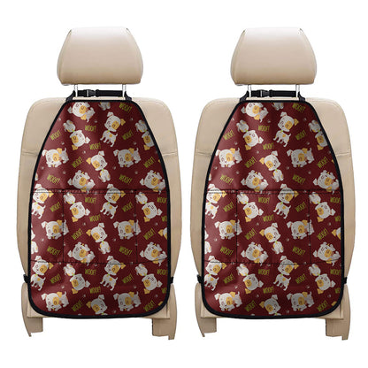 Happy Jack Russell Terrier Pattern Print Car Seat Organizers