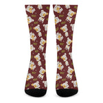 Happy Jack Russell Terrier Pattern Print Crew Socks
