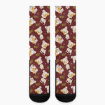 Happy Jack Russell Terrier Pattern Print Crew Socks