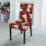 Happy Jack Russell Terrier Pattern Print Dining Chair Slipcover