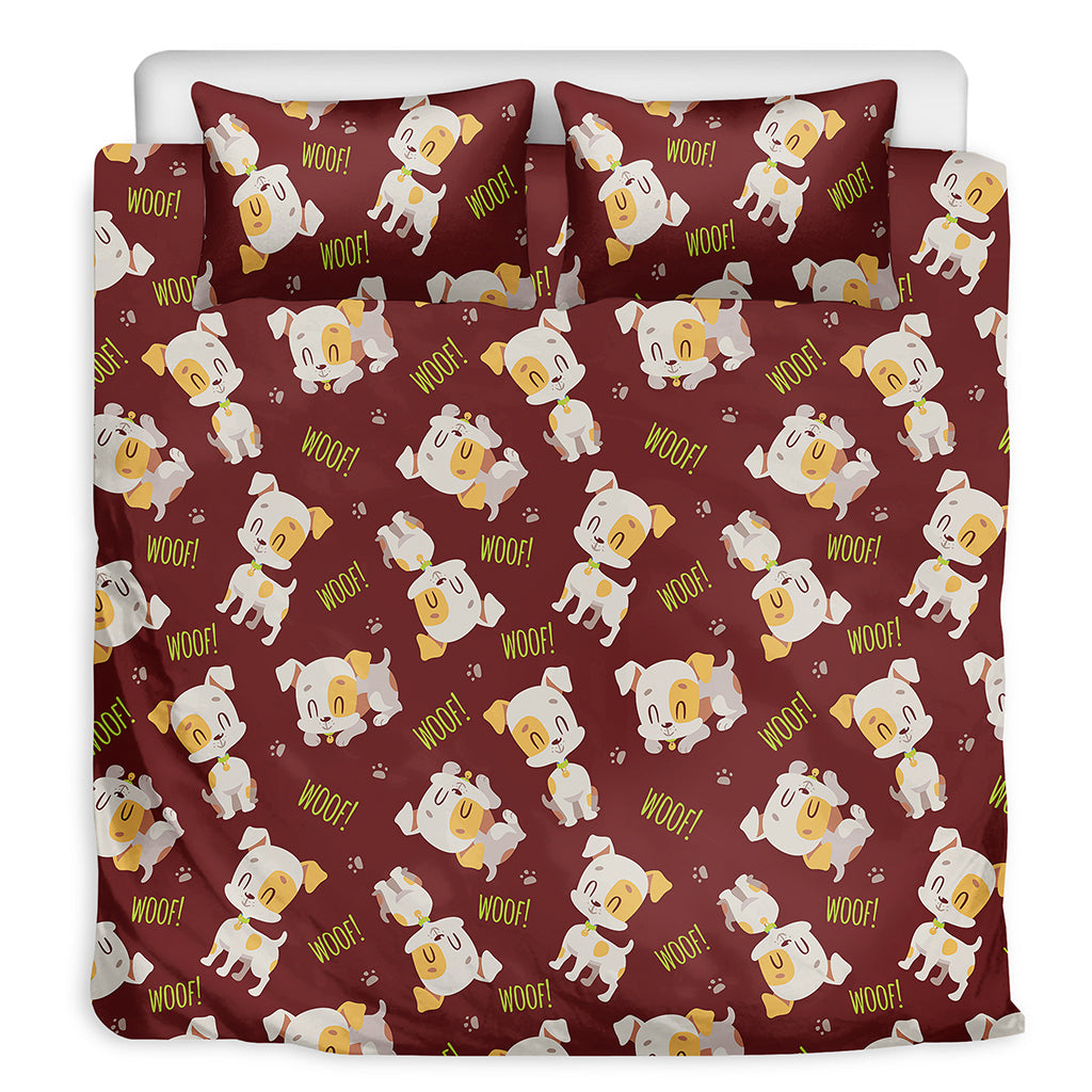 Happy Jack Russell Terrier Pattern Print Duvet Cover Bedding Set