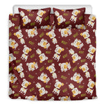 Happy Jack Russell Terrier Pattern Print Duvet Cover Bedding Set