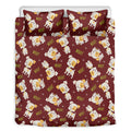 Happy Jack Russell Terrier Pattern Print Duvet Cover Bedding Set