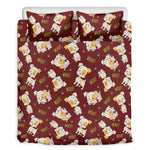 Happy Jack Russell Terrier Pattern Print Duvet Cover Bedding Set