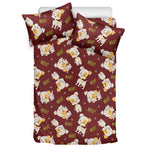 Happy Jack Russell Terrier Pattern Print Duvet Cover Bedding Set