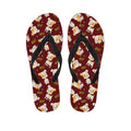 Happy Jack Russell Terrier Pattern Print Flip Flops