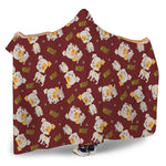 Happy Jack Russell Terrier Pattern Print Hooded Blanket