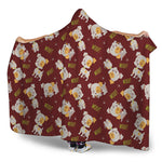 Happy Jack Russell Terrier Pattern Print Hooded Blanket