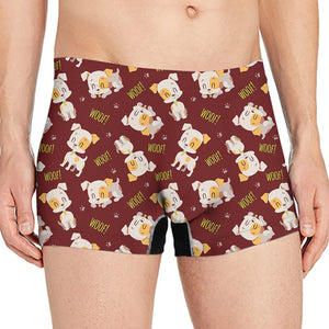 Happy Jack Russell Terrier Pattern Print Men's Boxer Briefs