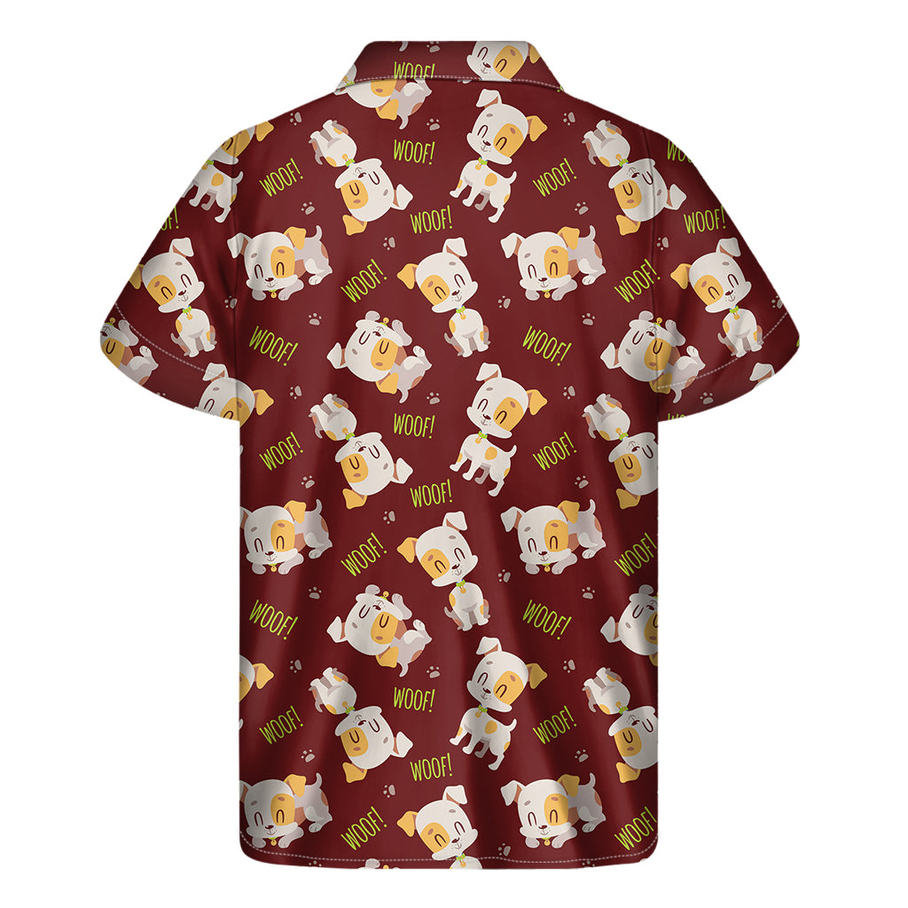 Happy Jack Russell Terrier Pattern Print Men's Short Sleeve Shirt