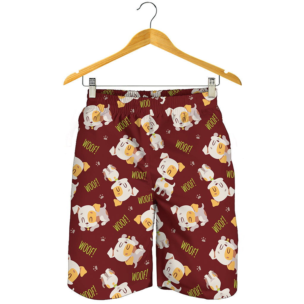 Happy Jack Russell Terrier Pattern Print Men's Shorts