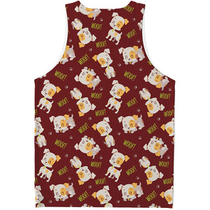 Happy Jack Russell Terrier Pattern Print Men's Tank Top