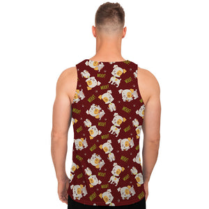 Happy Jack Russell Terrier Pattern Print Men's Tank Top